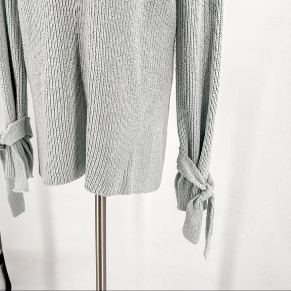 Lush Women's Knit Sweater Tunic Long Sleeve Scoop Neck Sweater Baby Blue/Gray - Picture 4 of 13